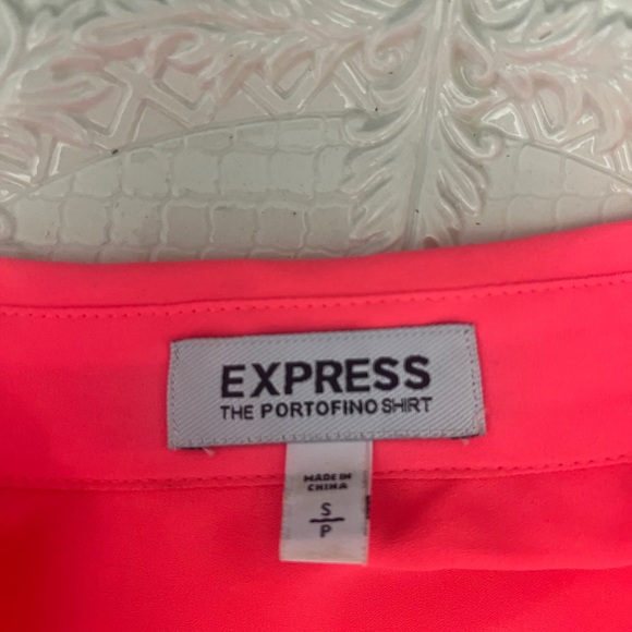 Express Vibrant Pink Button-Down Shirt - Picture 5 of 6